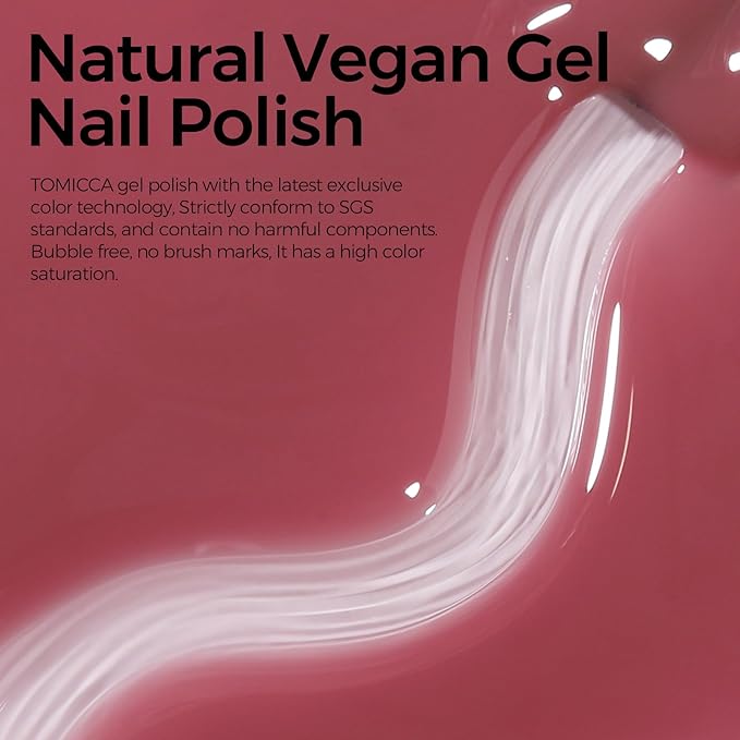 TOMICCA Gel Nail Polish - Jelly Grape Red, Sheer Maroon, UV Translucent Purple - Quick Dry, Long Lasting Neutral Nail Art Manicure