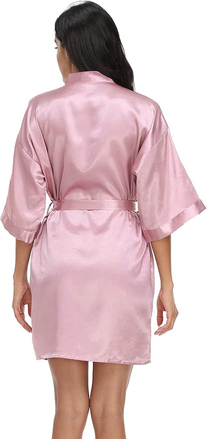 Women's Pure Short Silky Robes Bridesmaid Bride Party Satin Robes Sleepwear
