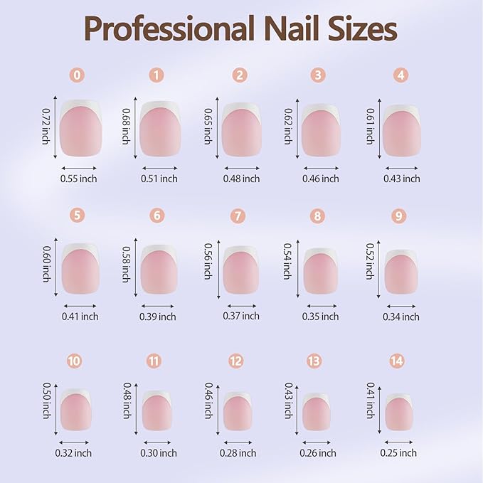 Misssix XBASICTIPS French Tip Press On Nails, 150Pcs French Gel Nail Tips Short Square Pink, Soft Gel Pre-shaped No Need to File 3 in 1 Tips, Fake Nails for Nail Art DIY Extension Designs 15 Sizes