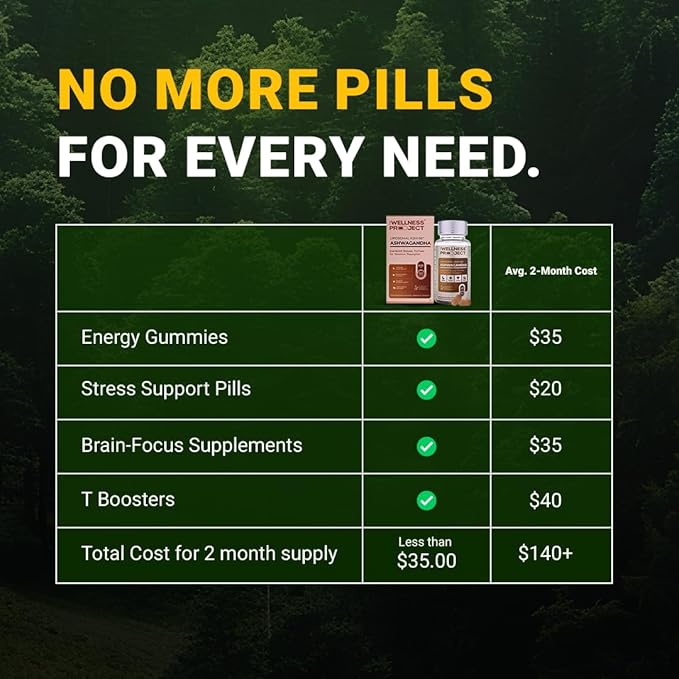 The Wellness Project (TWP Liposomal KSM-66® Ashwagandha 600mg (Root-only Extract) – 2-Month Supply | Supports Calm, Energy & Relaxation | Comes with Certificate of Analysis | 60 Tablets (Pack of 3)