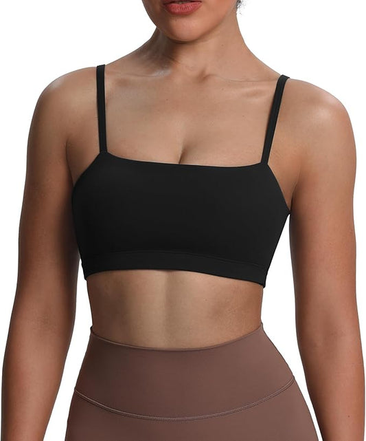 Aoxjox Women's Workout Bandeau Bras Training Fitness Running Yoga Crop Tank
