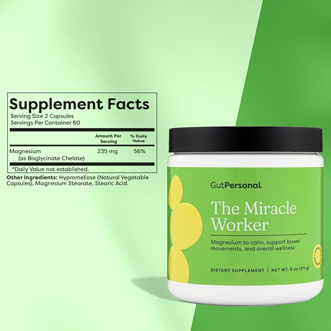 The Miracle Worker Magnesium Glycinate Powder for Sleep - Chelated Magnesium Drink Powder Supplement Helps Reduce Stress & Regularity While Easing Muscle Cramps with Strawberry Flavor - 30 Servings