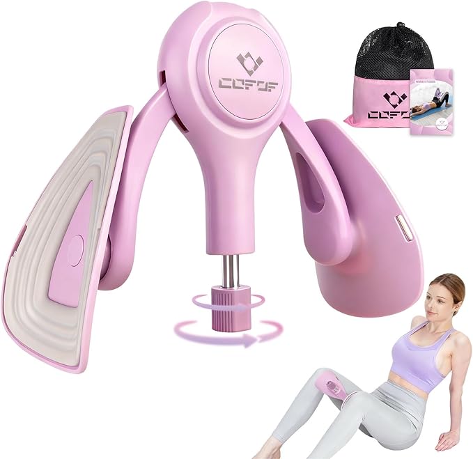 Thigh Trainer for Women, 15-70LB Adjustable Resistance Inner Thigh Exerciser for Pelvic Floor Muscle Repair, Thigh Trainer Kegel Exercise for Shaping, Yoga & Weight Loss at Home Gym