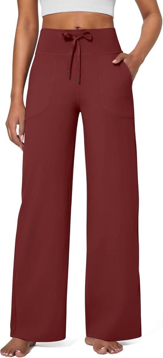 G4Free EverGoing Wide Leg Pants for Women Yoga Pants High Waist Sweatpants with Pockets Stretch Lounge Pants Comfy