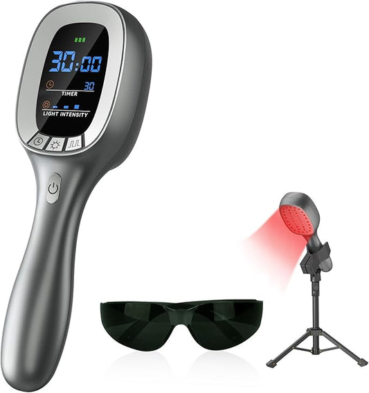 Cold Red Light Therapy Device – Dual Wavelength 8×808nm & 30×650nm Red Light Therapy Wand – Handheld Infrared Light Therapy for Body, Knee, Shoulder, Back, Muscles, Joints and Pets