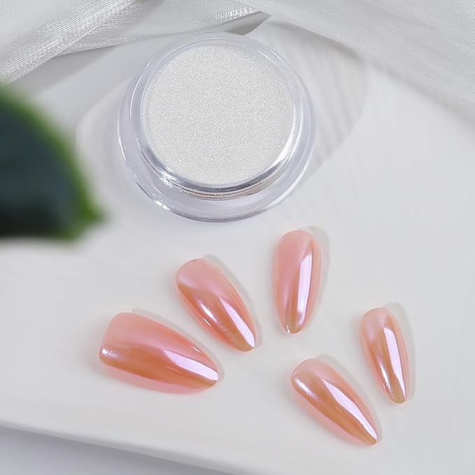 Artdone Chrome Nail Powder Moonlight Blue 1gram Iridescent Aurora Powder Metallic Mirror Effect Pigment Pearlescent Mermaid Pearl Glitter Dust Kit