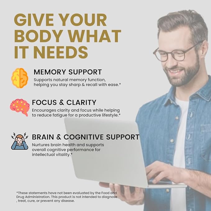ROOTED Lions Mane Mushroom Extract Capsules (60 Veg Caps, 500 mg) | Memory, Focus, Brain Powder & Nerve Health. USDA Organic, 38% Beta Glucans, Certified Organic