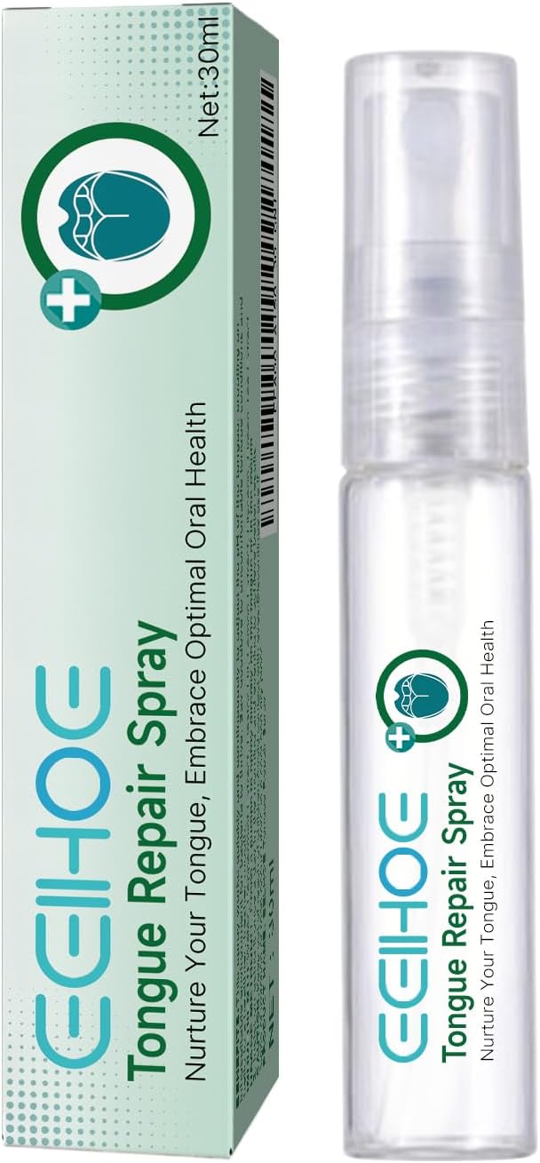 Tongue Repair Spray, Oral Care Mist with Mint Extract, Castor Oil, Lemon Extract for Dry Mouth, Fresh Breath, pH Balance
