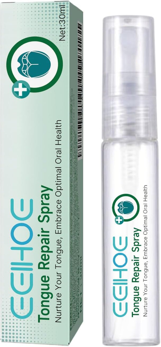 Tongue Repair Spray, Oral Care Mist with Mint Extract, Castor Oil, Lemon Extract for Dry Mouth, Fresh Breath, pH Balance