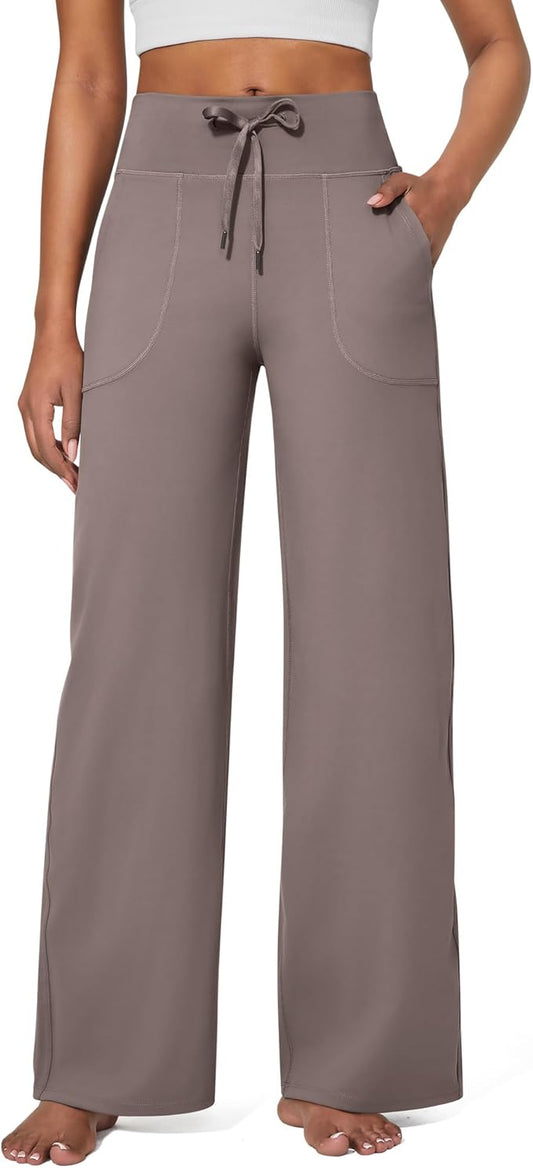 G4Free EverGoing Wide Leg Pants for Women Yoga Pants High Waist Sweatpants with Pockets Stretch Lounge Pants Comfy