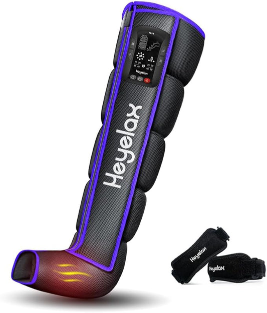 Air Compression Leg Massager for Circulation and Pain Relief FSA, Recovery Boots Sleeve for Fast Therapy, Cordless Leg Massager with Heat as Ideal Gifts for Men Women (Large1-Pack)