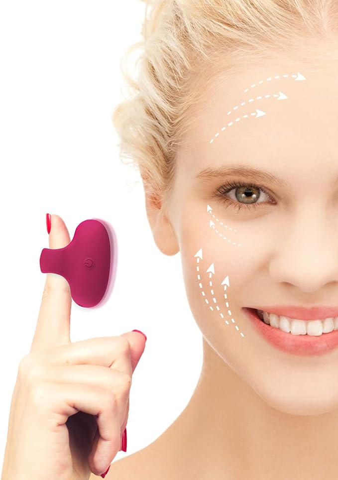 Facial Mini Massage Ball, Handhold Portable Quiet Waterproof USB Rechargeable Powerful Multifunctional Vibrating Travel Pocket Face Eye Finger Joint and Neck Jaw Massager (Deep Rose)