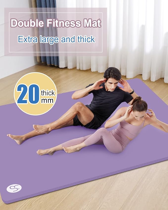 Large Yoga Mat 78"x 51" 20mm/15mm/10mm Thick Workout Mats for Home Gym, Extra Wide Workout for Women Men Gym Flooring Exercises