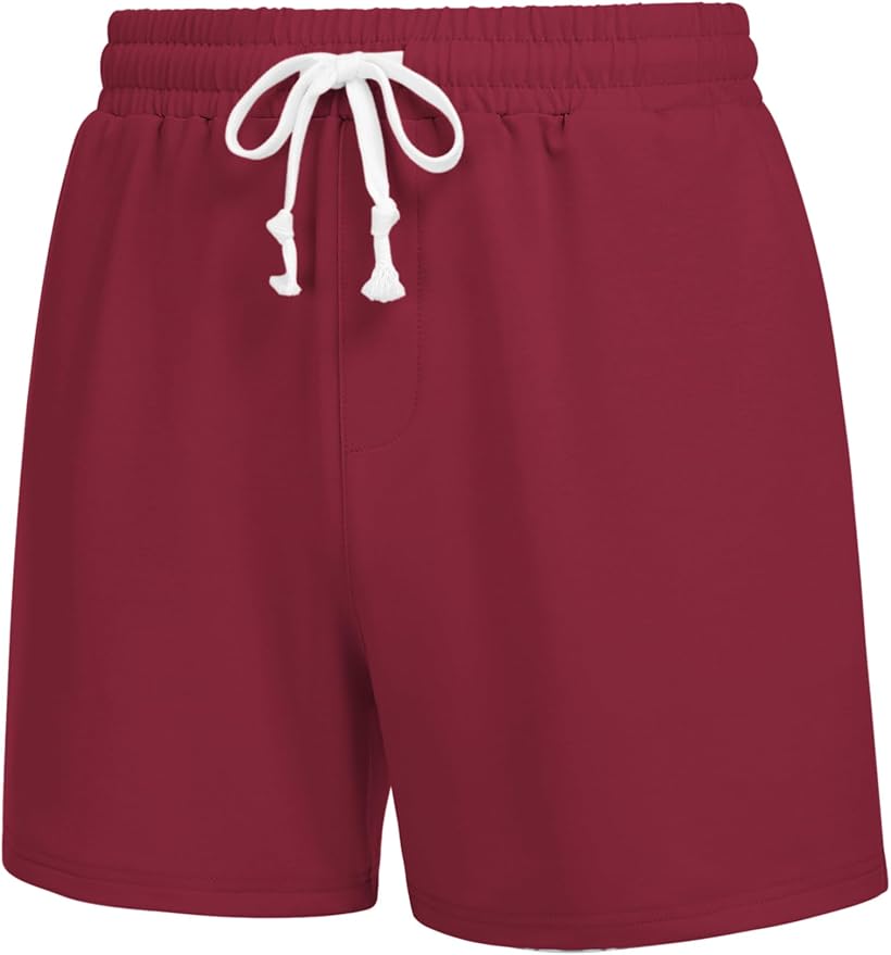 Deyeek 5.5 Inch Mens Pajama Shorts Sleep Cotton Lounge PJ Lightweight Elastic Waist Drawstring Nightwear Bottom with Pockets