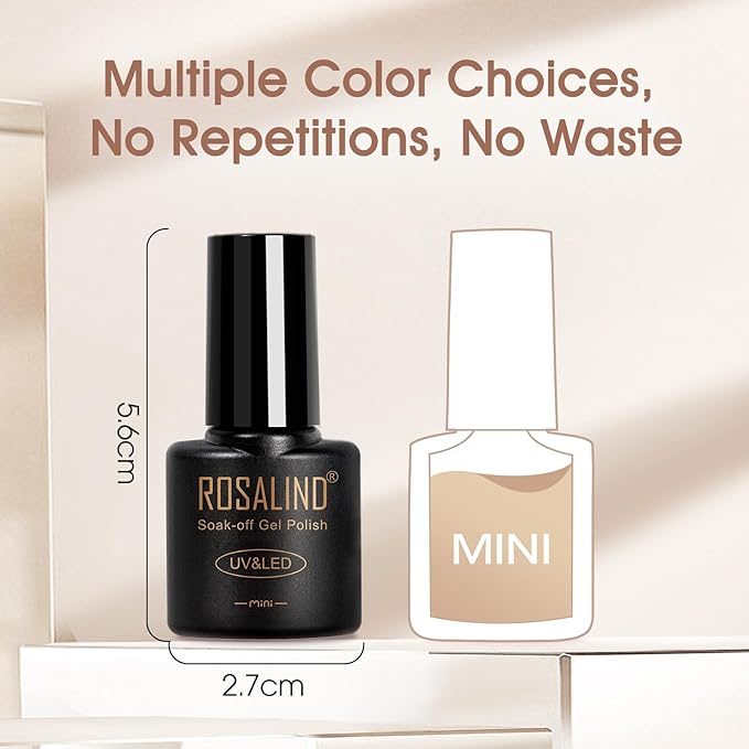 ROSALIND Nude Brown Gel Nail Polish Set, 12 Colors White Nude Brown Gel Polish Soak Off Classic Gel Polish Set for Nail Art Gift