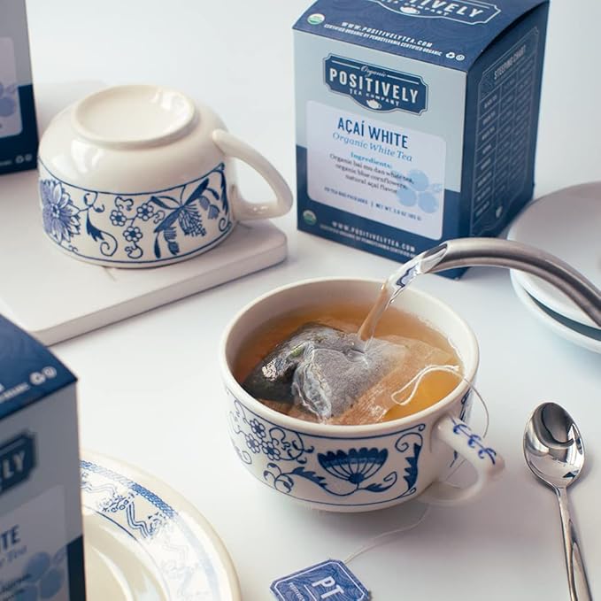 Organic Positively Tea Company, Açaí White Tea Bags, 20 Count