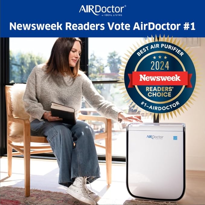 AIRDOCTOR AD2000 Air Purifier for Small & Medium Rooms and Small Bedrooms. 3 Stage Filtration with Pre-Filter, UltraHEPA, Carbon/VOC (AirDoctor 2000)