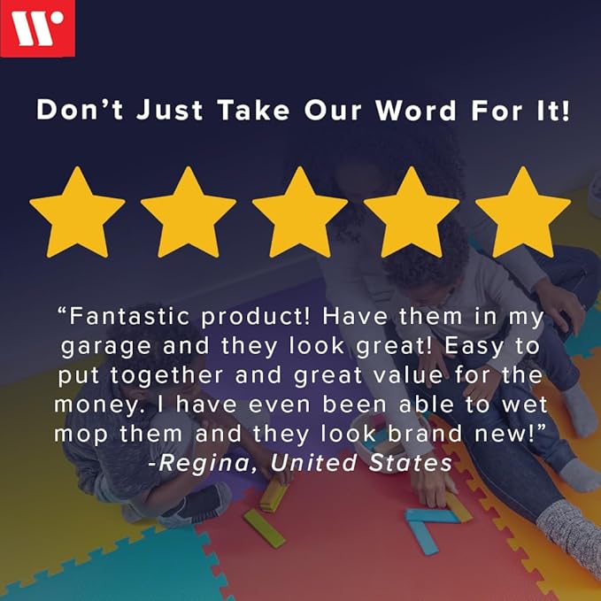 We Sell Mats – ½ Inch Thickness Multipurpose EVA Foam Floor Tiles – Interlocking Floor Mat for Indoor Gym, Playroom, and Home Use