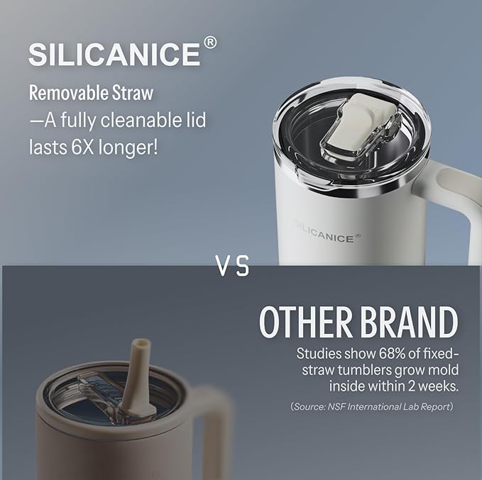 Easy Clean Pro Tumbler - 30 oz Water Bottle with Handle Quick-Disassemble Flip Straw, Leakproof Insulated Stainless Steel,Dishwasher Safe, BPA-Free Gifts for Women & Men