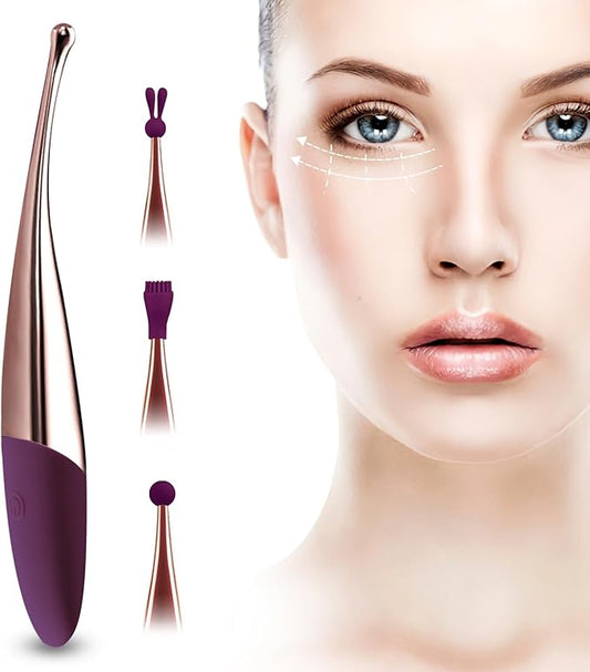 CHARMING Personal Wand Massager with Waterproof Vibration for Full Body Massage Use, Promotes Essence Absorption, Relieves Fatigue -Purple