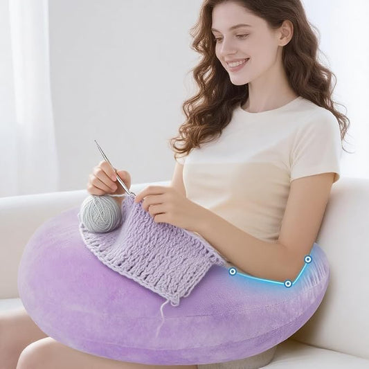 Gaming Pillow Arm Support Pillow for Bed & Sofa: Ergonomic U-Shaped Lap Pillow with Elbow Rest for Adults & Kids - Reduces Arm Pain & Fatigue During Gaming, Reading, Working & Crocheting