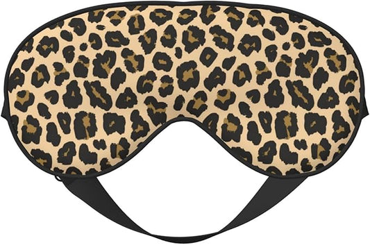 Sleep Eye Mask Brown Leopard Sleep Mask for Women Men Comfortable Eye Mask with Adjustable Strap Soft Eye Cover Blindfold for Travel Yoga Nap Shift Work