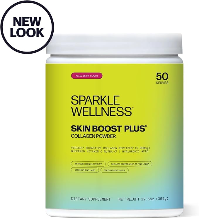VERISOL Bioactive Hydrolyzed Collagen Peptides | Collagen Powder with Vitamin C & Hyaluronic Acid for Hair, Skin, and Nail Health | Skin Boost Plus (Mixed Berry) [50-Serves]