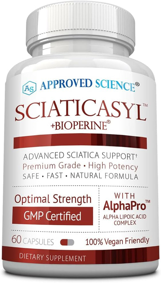 Approved Science Sciaticasyl - Optimal Sciatic Nerve Support - B Vitamins, Magnesium, Alpha-Lipoic Acid, BioPerine - Vegan - 60 Capsules