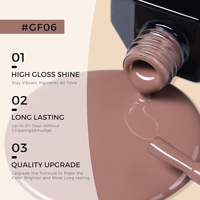 TOMICCA Coffee Brown Gel Nail Polish, 15ml Brown Gel Polish,Soak Off UV LED Cure Nail Polish for Nail Art DIY Manicure at Home Autumn Winter Color