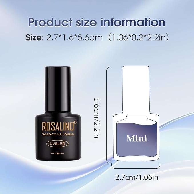 ROSALIND Reflective Glitter Gel Polish - 12 Colors Glitter Gel Nail Polish Set Sparkle Shiny Effect Soak Off UV Set Silver Sparkling Nail Art Collection Manicure Gift for Women