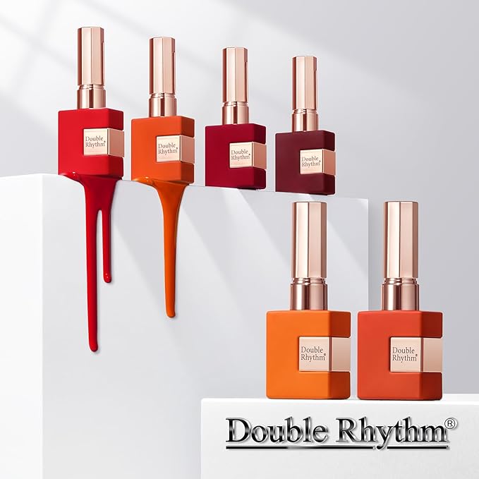 Double Rhythm 6 Pcs 15 ML Gel Polish Set Same Color Same Bottle Soak Off Gel Polish Kit Nail Art Manicure Salon DIY at Home for Women (Dark Light Brown Orange Maroon-T6-6)