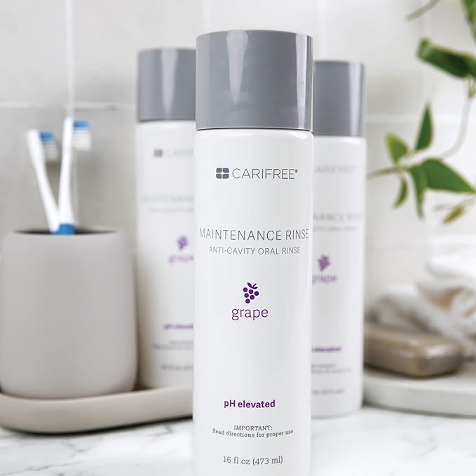 CariFree Maintenance Rinse, Grape Flavor, Anti-Cavity Fluoride Mouthwash, Dentist Recommended, Prevents Oral Decay, Freshens Breath, Alcohol-Free, Neutralizes pH (16 Fl Oz (Pack of 4)