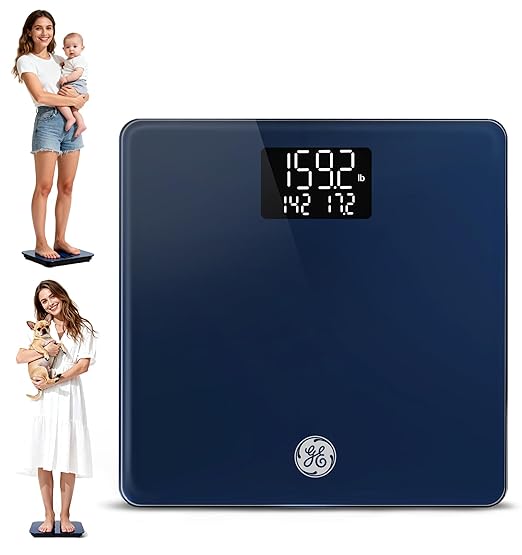 GE Baby Scale Digital for Body, Multifunctional Smart Weight Bathroom Weighing Accurate Electric for Puppy, Cat, Adult, Pet, Women, 400lbs