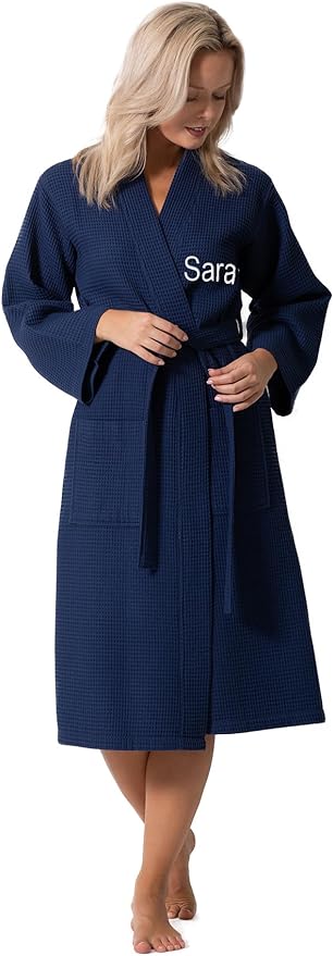 Waffle Knit Lightweight Kimono Spa & Bath Robes for Women - Quick Dry - Soft
