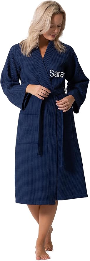 Waffle Knit Lightweight Kimono Spa & Bath Robes for Women - Quick Dry - Soft