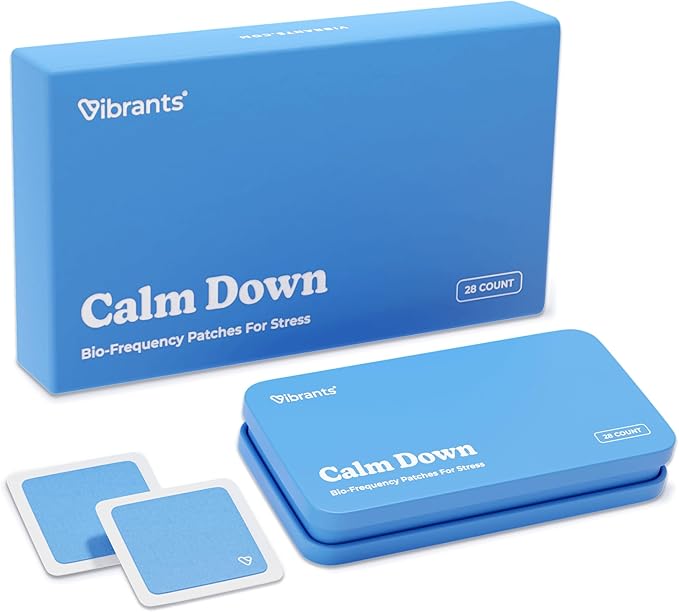 Vibrants Calm Down Patches | Essential Pack of 28 Natural Bio-Frequency Patches for Stress