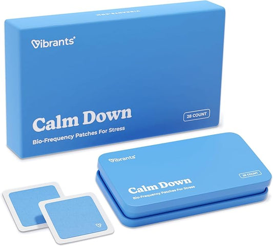 Vibrants Calm Down Patches | Essential Pack of 28 Natural Bio-Frequency Patches for Stress