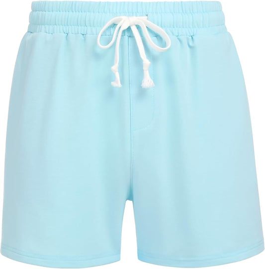Deyeek 5.5 Inch Mens Pajama Shorts Sleep Cotton Lounge PJ Lightweight Elastic Waist Drawstring Nightwear Bottom with Pockets