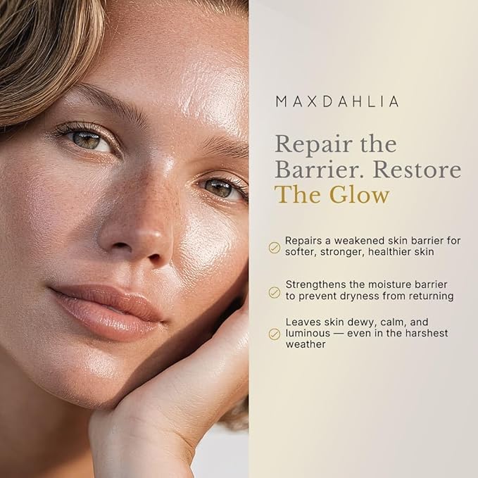 MAXDAHLIA HydroFlora Barrier Repair Face Oil Gel– Anti-Aging Moisturizer for Deep Hydration & Skin Barrier Support with Abyssinian, Babassu & Bakuchiol | Lightweight, Non-Greasy Facial Oil