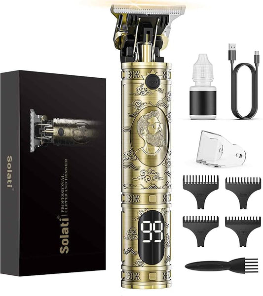 Hair Clippers for Men Cordless Professional Beard Trimmers with LCD Display Electric Grooming Rechargeable Shaver Zero Gapped T/Blade Cutting Kit Gift for Women Men Children