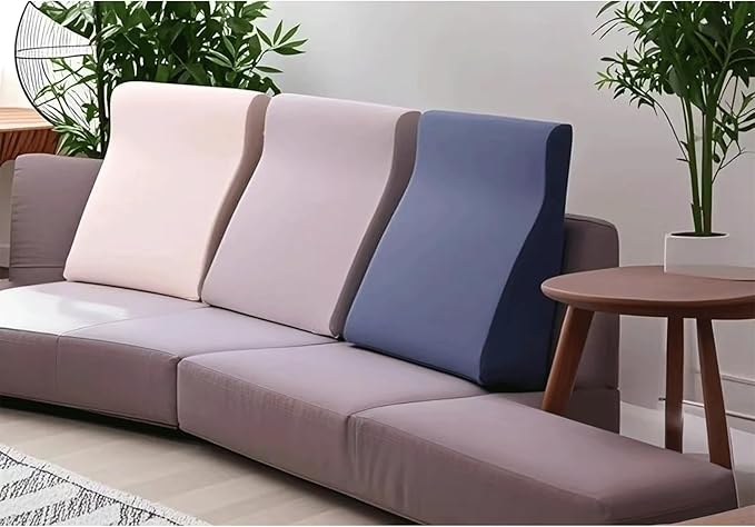 Bed Reading Pillow - Sofa Bed Wedge Pillow - Post-Op Recovery Backrest Pillow - Working Lumbar Support Reading Pillow with Removable Pillowcase Dark Blue 27x20x12in