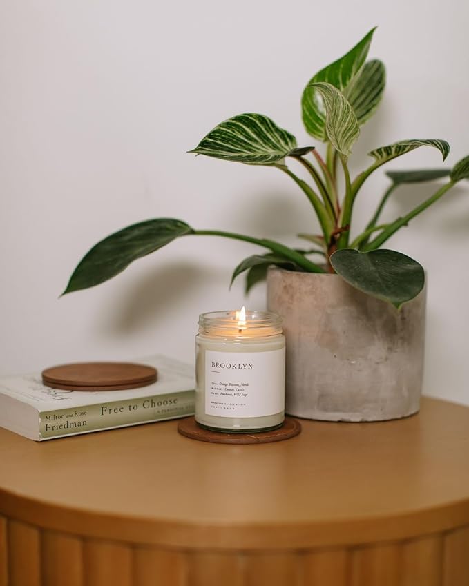 Brooklyn Candle Studio Brooklyn Jar Candle - Luxury Scented Candle, Vegan Soy Wax, Hand Poured in The USA, 50 Hour Slow Burn Time - 7.5oz