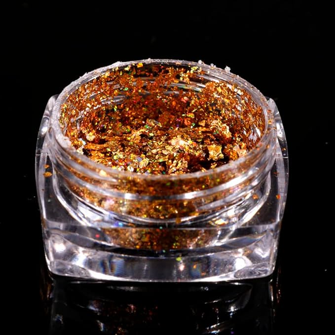 Nail Art Chameleon Glitters Sequins Chunky Iridescent Holographic Flakes Confetti Iridescent Powder for Nail DIY Craft 2 Boxes