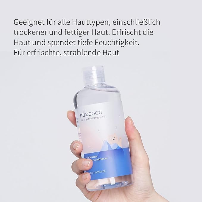 mixsoon Glacier Water Hyaluronic Acid Serum - Non-greasy Hydration Booster, Firming Facial Serum For Radiant, Dewy Skin - Korean Serum for Glass Skin (10.14 fl.oz / 300ml)