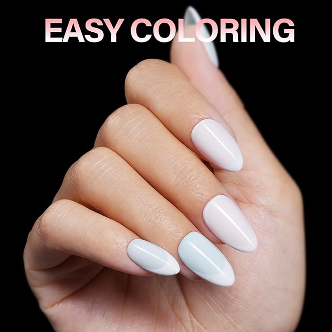 AILLSA Short Almond Nail Tips - Thickened Pre-shaped False Nail Tips Short Almond Shaped Half Matte Nails Tips, Fake Nails Extension 240pcs 15 Sizes with Storage Box