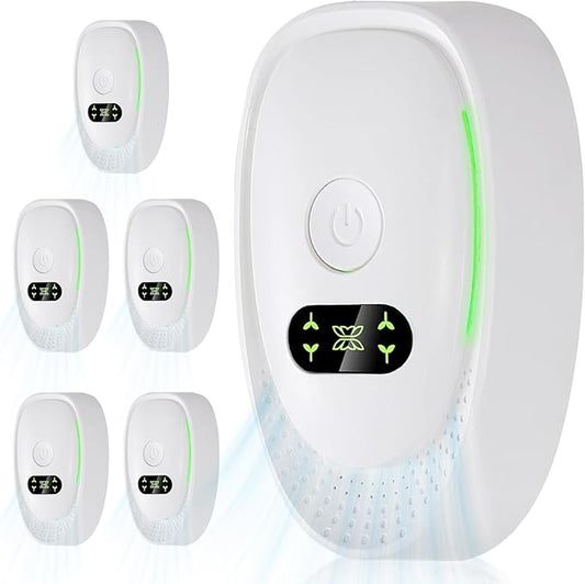 Air Ionizers for Home, Negative Ion Air Purifier - Ultra Quiet Plug In Air Freshener for Bedroom Office Kitchen Basement - Portable Mini Air Cleaner (Pearl, 6 PCS)