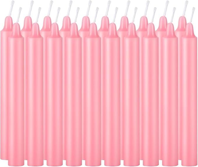 40 Pack Candles Mini Unscented Taper Candles for Valentine's Day,Christmas,Household, Wedding, Rituals, Prayer, Birthdays,Party and Home Décor Candlesticks - 4 Inch Tall(Pink)