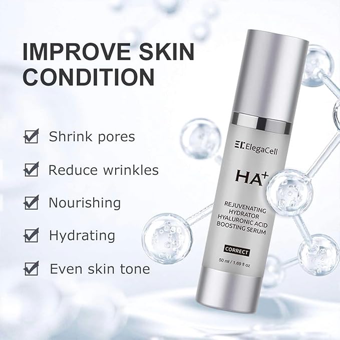 HA Rejuvenating Hydrator Hyaluronic Acid Serum for Face, Deep Hydrating Serum Made with Niacinamide and Ceramides