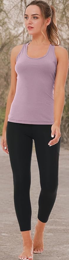 6 or 5 Pack Workout Tank Tops for Women, Athletic Racerback Sports Tank Tops, Compression Sleeveless Dry Fit Shirts