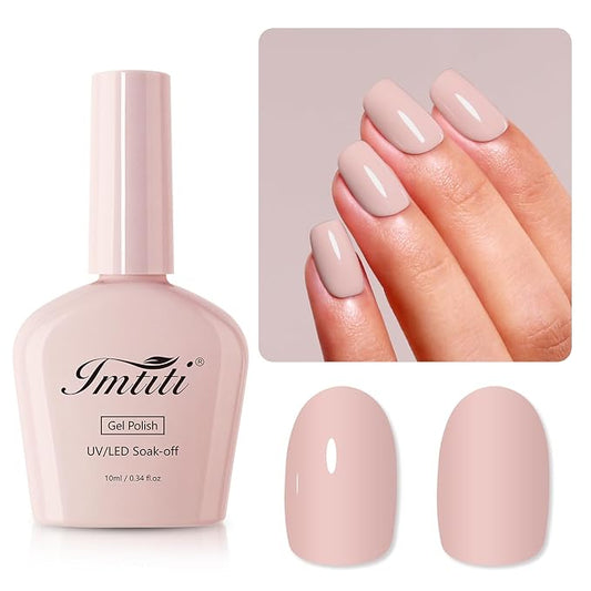 Imtiti 10ML Nude Gel Nail Polish Soak Off LED U V Neutral Nail Gel Polish DIY Nail Art Starter Manicure Salon Gel Nail Kit for Women Girls 1PCS